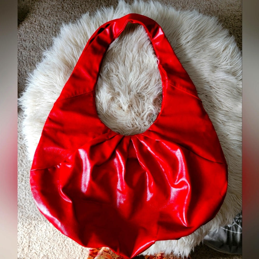 Red vegan leather bag